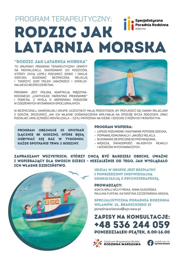 Program terapeutyczny &bdquo;Rodzic jak latarnia&rdquo;