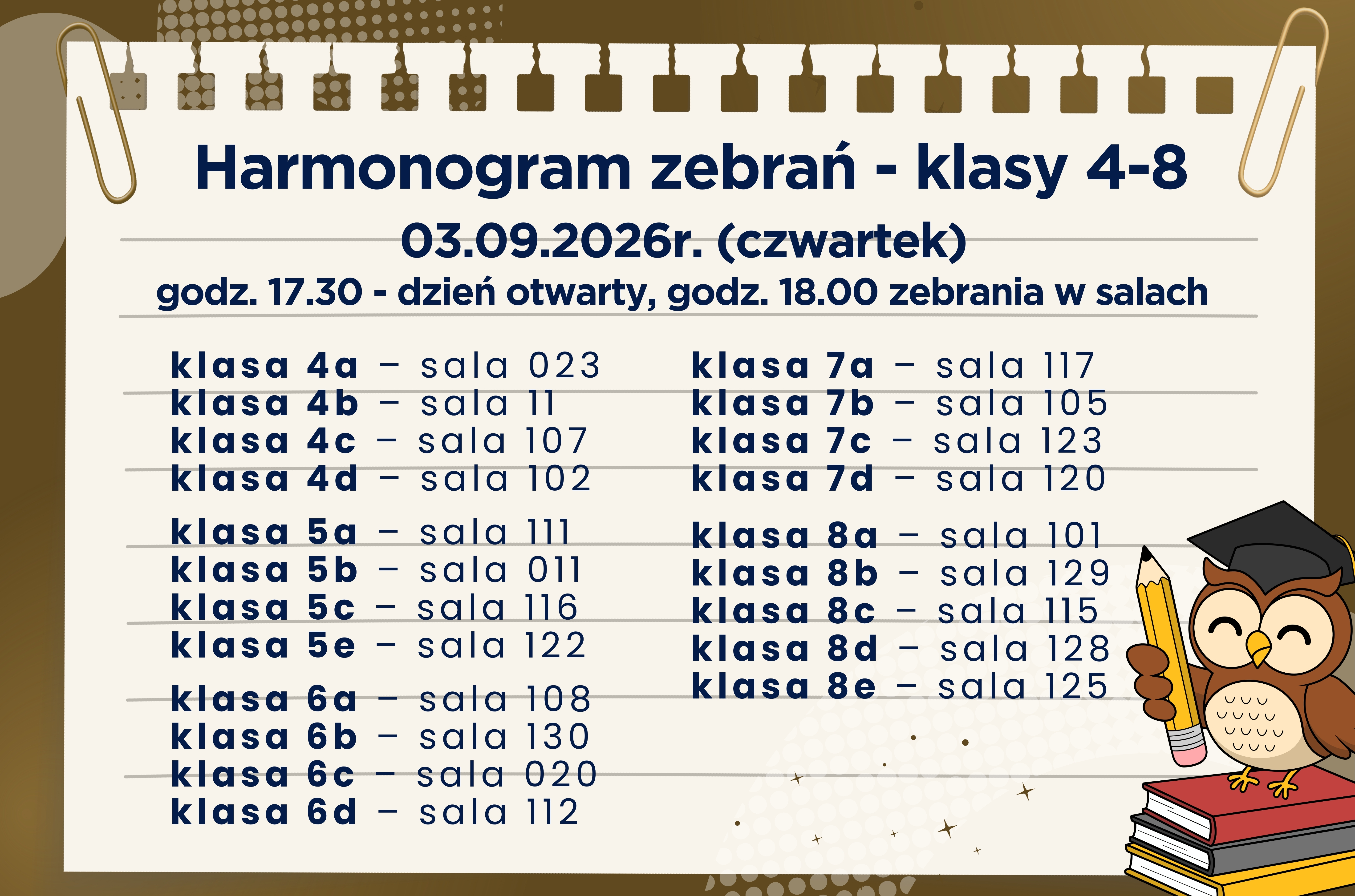 Harmonogram zebrań