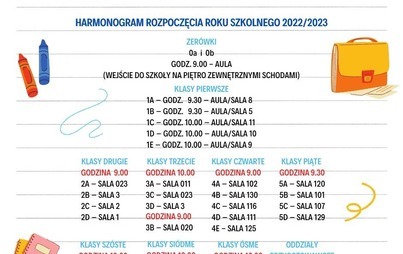 Zdjęcie do Harmonogram rozpoczęcia roku szkolnego 2022/2023