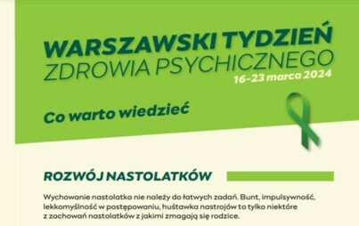 Zdjęcie do Warszawski Tydzień Zdrowia Psychicznego