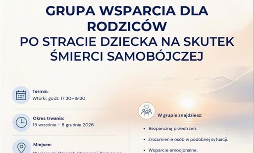 Grupy Wsparcia dla Rodziców, którzy doświadczyli straty dziecka w wyniku śmierci samobójczej