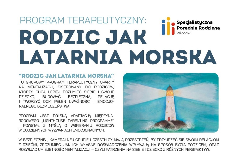Program terapeutyczny „Rodzic jak latarnia” – spotkania w listopadzie