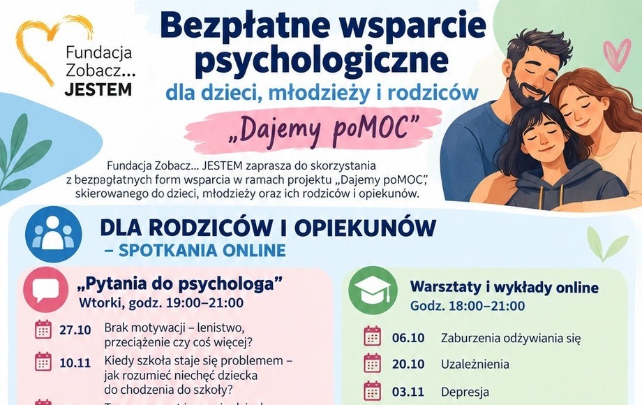 Bezpłatne wsparcie psychologiczne w SP 300